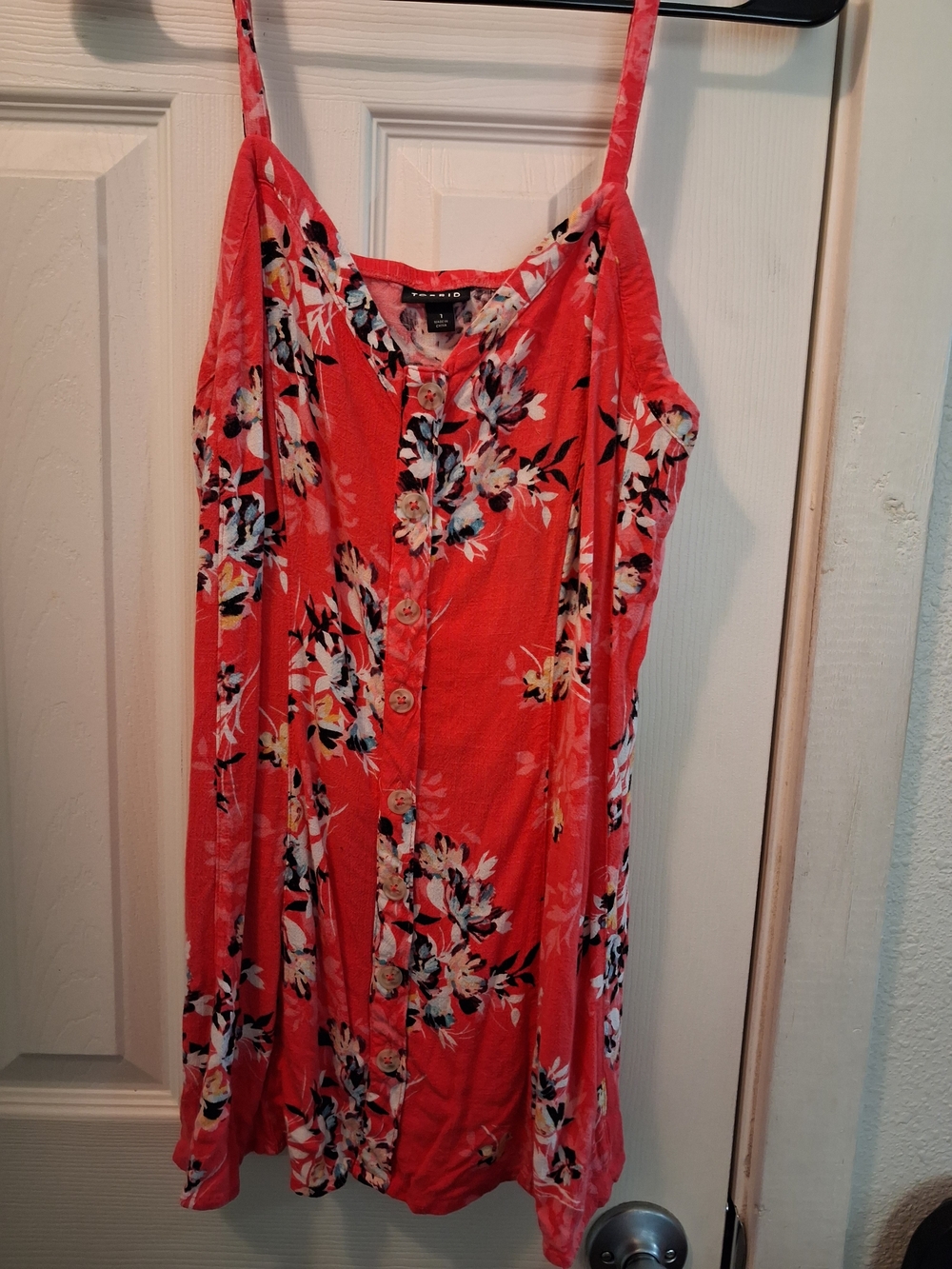 Torrid Coral Floral Henley Blouse